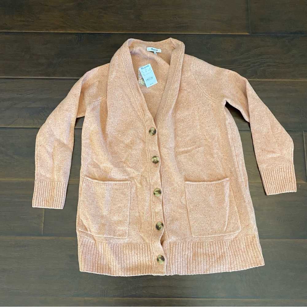New with tag Madewell 100% merino wool long sleeve cardigan sweater Women size S